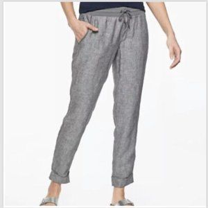 Athleta Bali Linen Ankle Jogger Drawstring Cuffed Pants